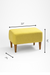 Hudson Pouf - W: 22’’ D: 14’’ H: 14’’ / Yellow / Fabric and Solid Beech Wood Legs