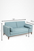 Hudson Sofa - W: 70 ’ D: 32.5’’ H: 26’’ SH: 18’’ / Pastel Blue / Acacia Wood & Upholstered Fabric - Furniture