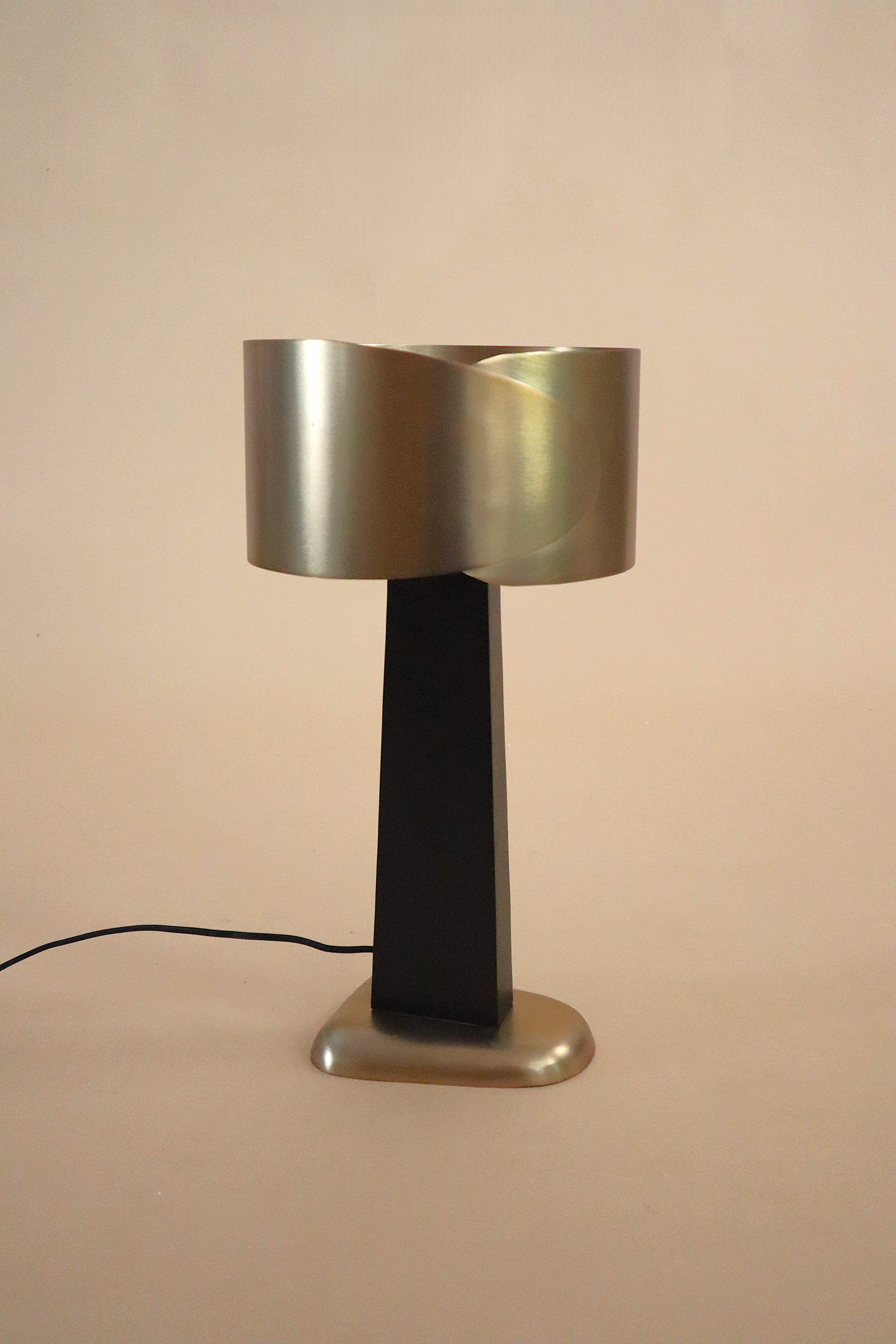 Hug Table Lamp - Dia 11.5” x H 21.5” / Brass plated Mild Steel, Mild Steel - Table Lamps