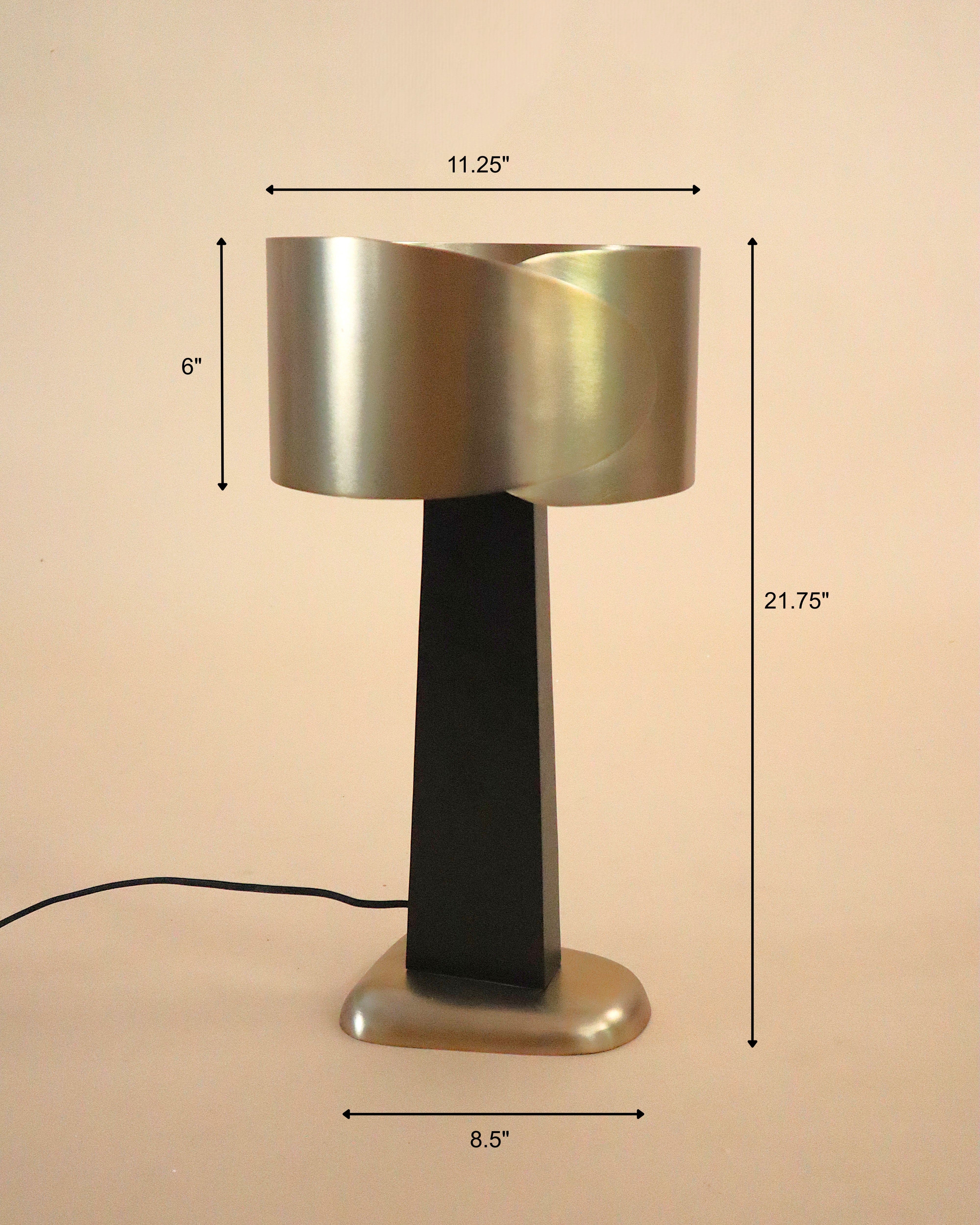 Hug Table Lamp - Dia 11.5” x H 21.5” / Brass plated Mild Steel, Mild Steel - Lighting