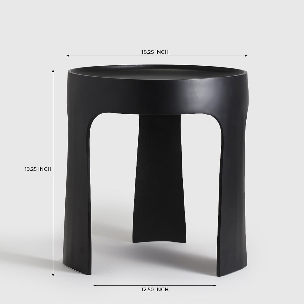 Hull Side Table - Aluminum / L:46 x B:46 x H:49 In cm - Indoor Furniture