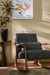 Hygge Rocking Chair - Grey / Rubber Wood and Cotton Fabric / L:64 x W:78 x H:80 In cms - Indoor Furniture