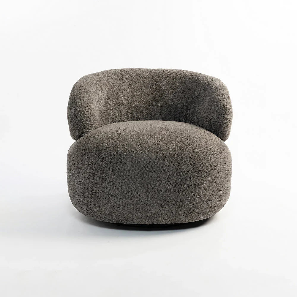 Hygge Swivel Lounge Chair - Dark Grey / L:81 x W:81 x H:73 In cms - Indoor Furniture