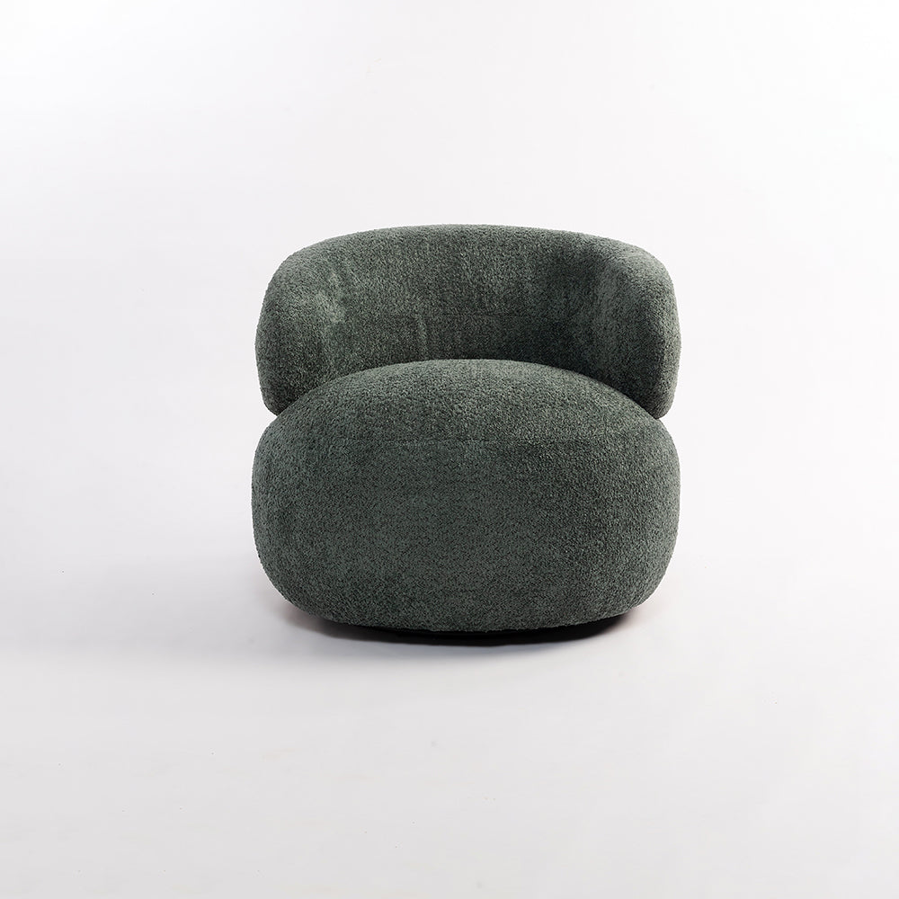 Hygge Swivel Lounge Chair - Green / L:81 x W:81 x H:73 In cms - Indoor Furniture