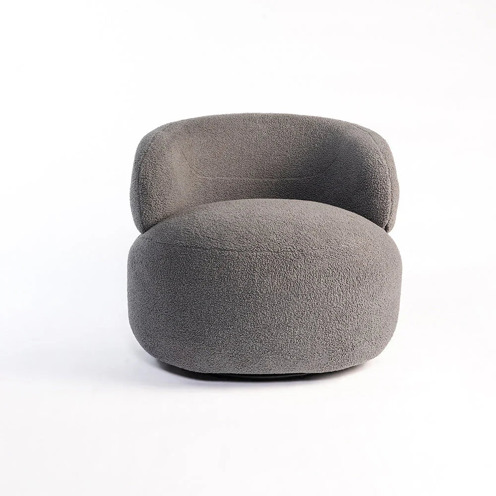 Hygge Swivel Lounge Chair - Grey / L:81 x W:81 x H:73 In cms - Indoor Furniture