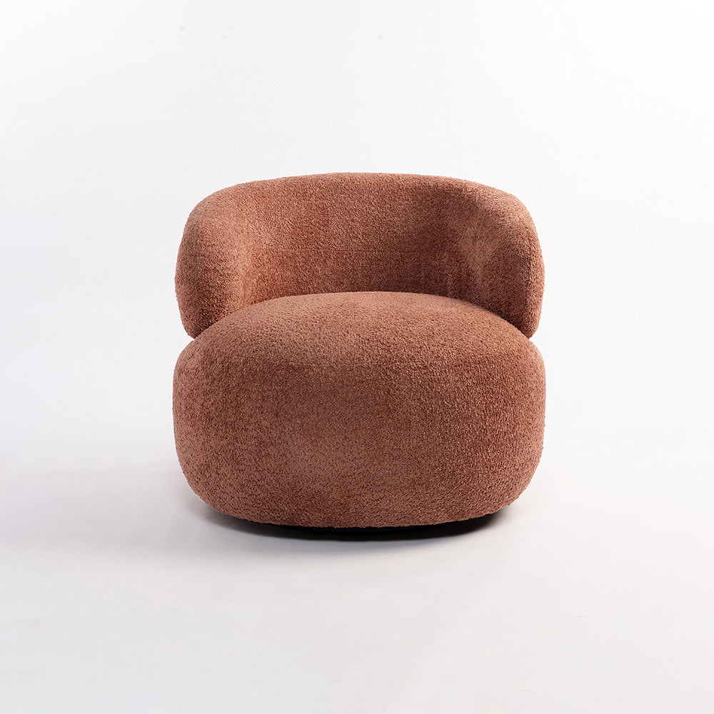 Hygge Swivel Lounge Chair - Orange / L:81 x W:81 x H:73 In cms - Indoor Furniture