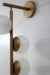 Industrial Garage Wall Lamp - Gold / Length - 5 inches, Wall protrusion - 9 inches, Height - 30 inches / MS and Glass