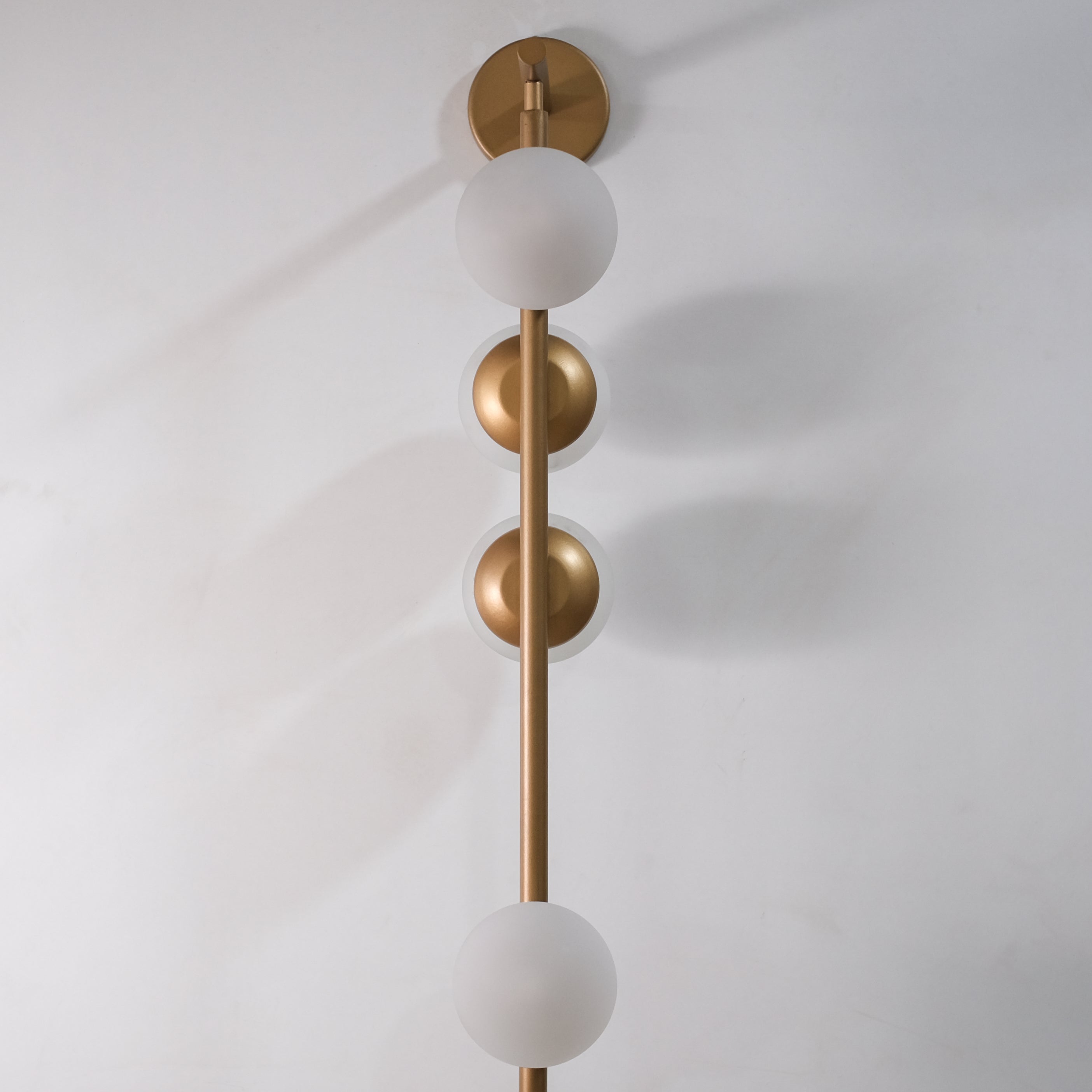 Industrial Garage Wall Lamp - Gold / Length - 5 inches, Wall protrusion - 9 inches, Height - 30 inches / MS and Glass