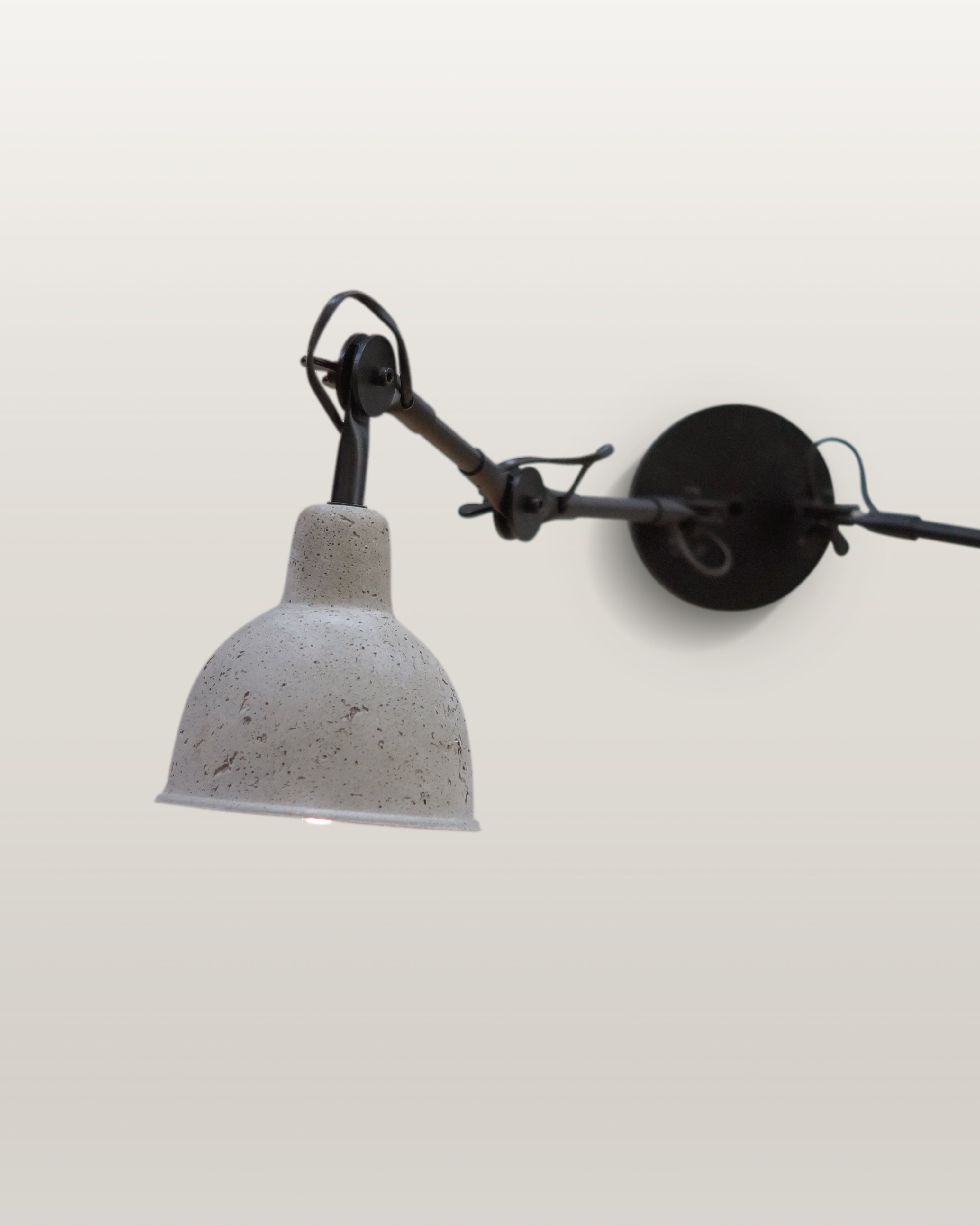 Industrial Movable Wall Light with Concrete Shade - Concrete / Dia - 6 inches - Lighting