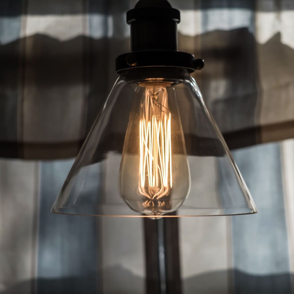 Industrial Pendant Light Conical Clear Glass