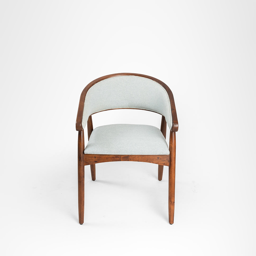 Jade Dining Chair - W: 20’’ D: 22’’ H: 31’’ SH: 18’’ / Acacia Wood, Natural Cane and Upholstered Fabric / Walnut