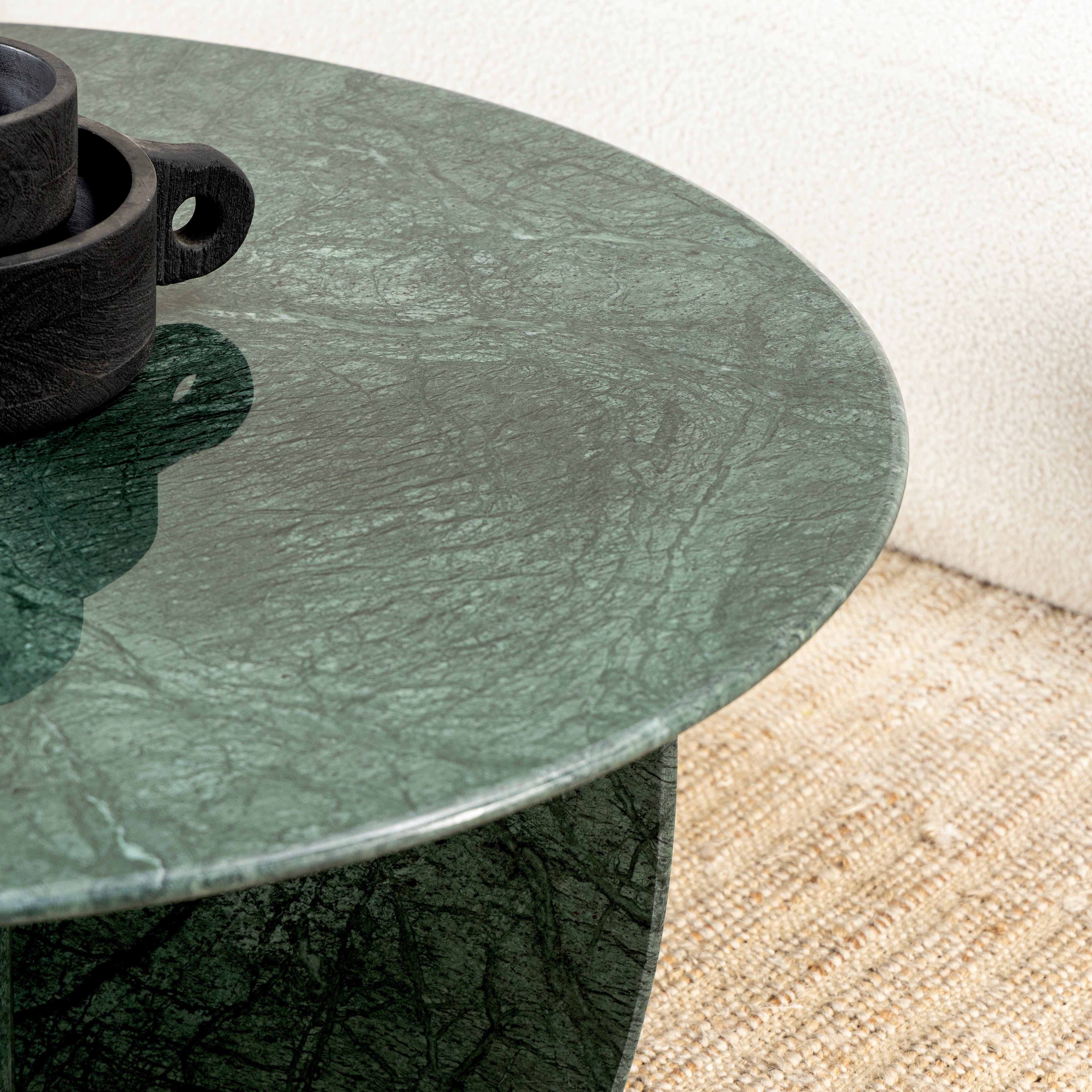 Jade Raio Marble Coffee Table - L:130 x W:127 x H:69 In Cms / Green / Marble - Indoor Furniture