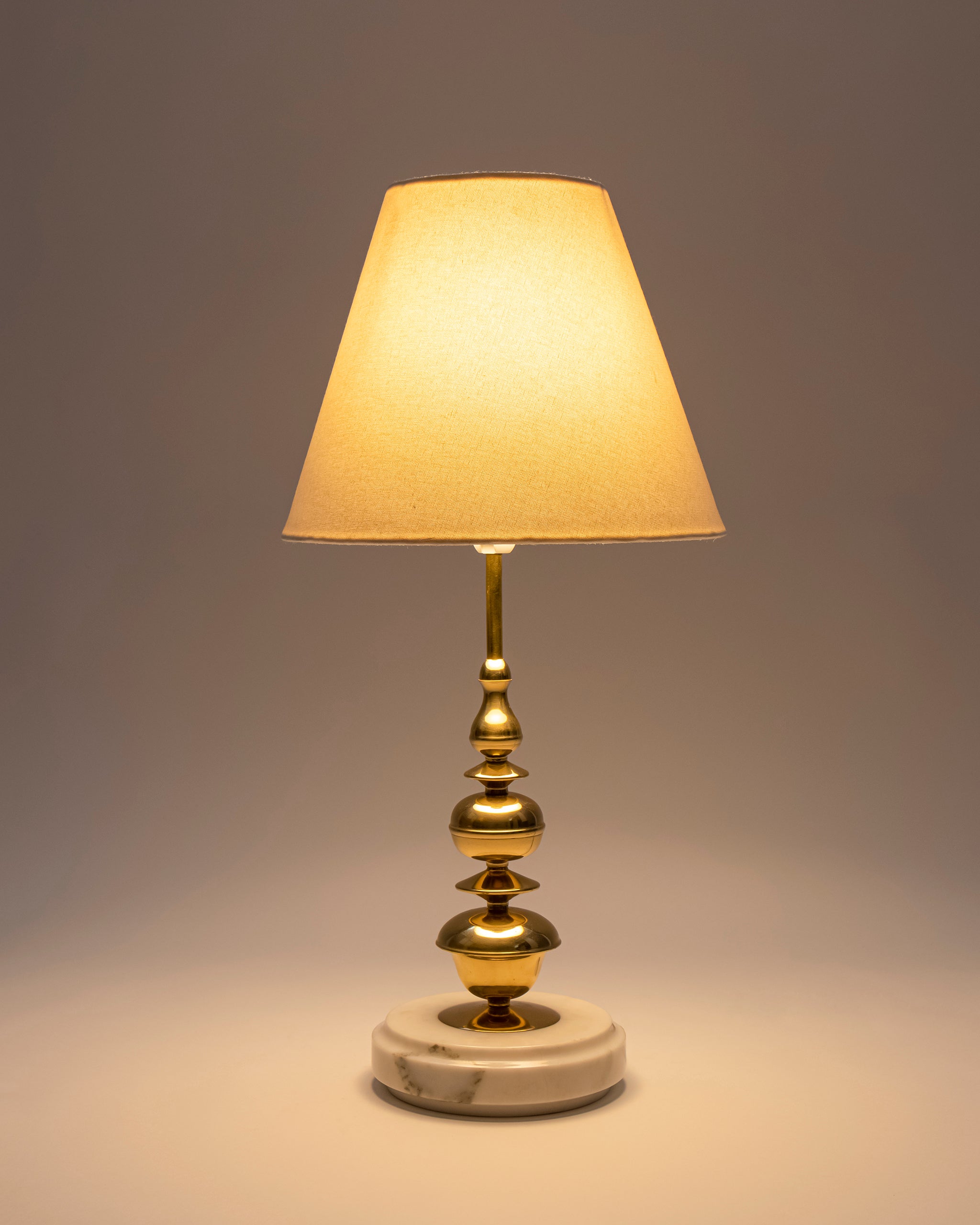 Jaypore Lamp - Natural / Marble, Brass and fabric - Lighting
