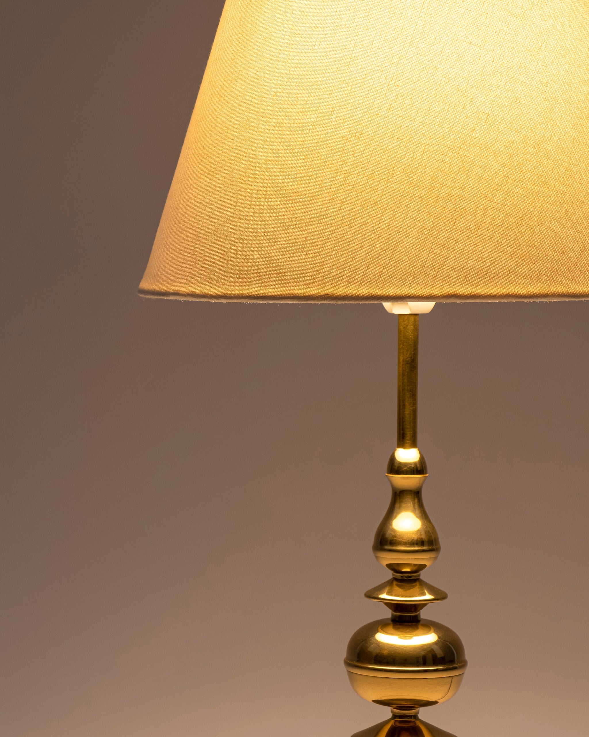 Jaypore Lamp - Natural / Marble, Brass and fabric - Lighting