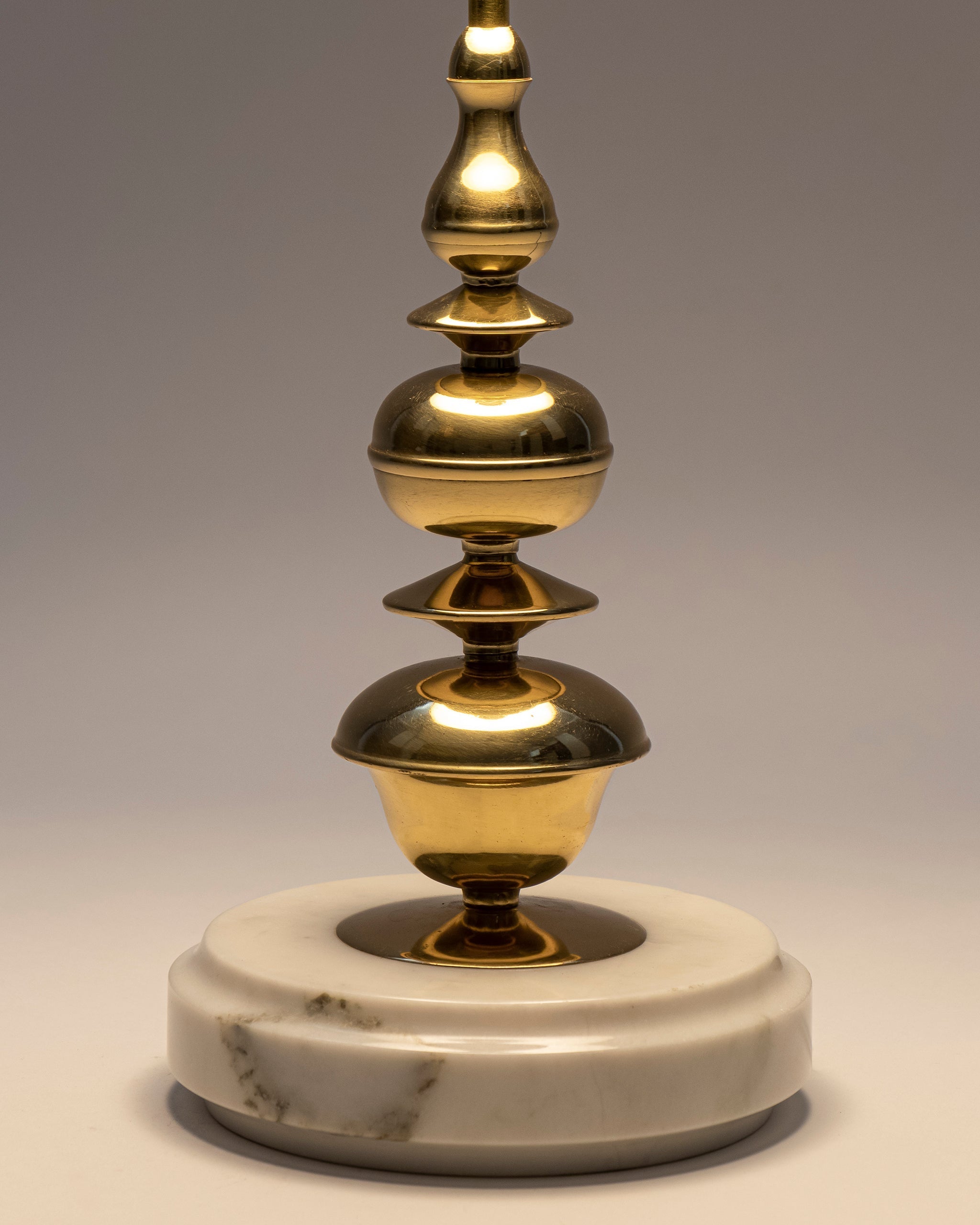 Jaypore Lamp - Natural / Marble, Brass and fabric - Lighting