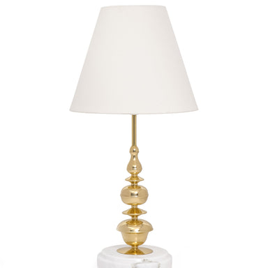 Jaypore Lamp - Natural / Marble, Brass and fabric - Lighting