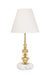 Jaypore Lamp - Natural / Marble, Brass and fabric - Lighting