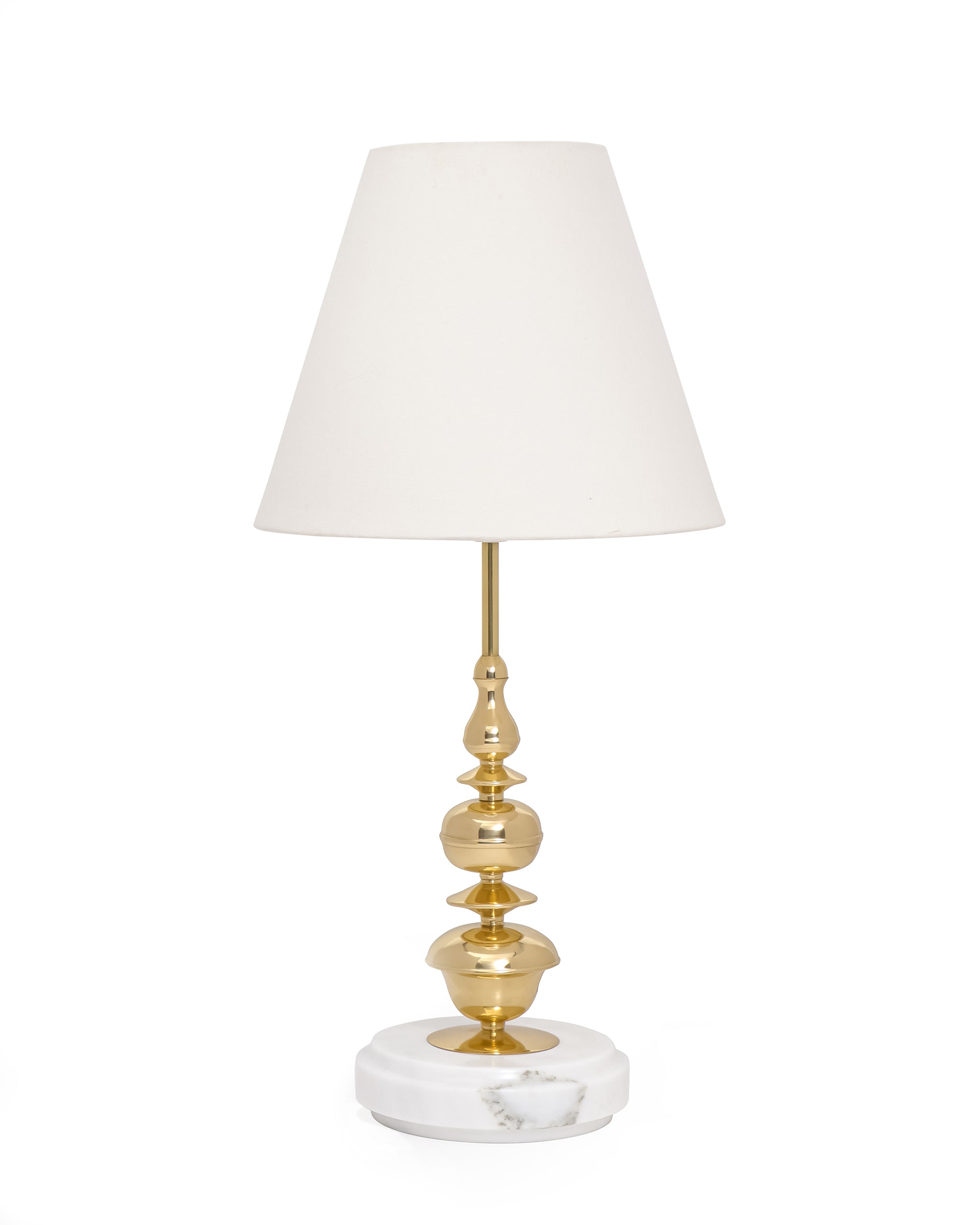 Jaypore Lamp - Natural / Marble, Brass and fabric - Lighting