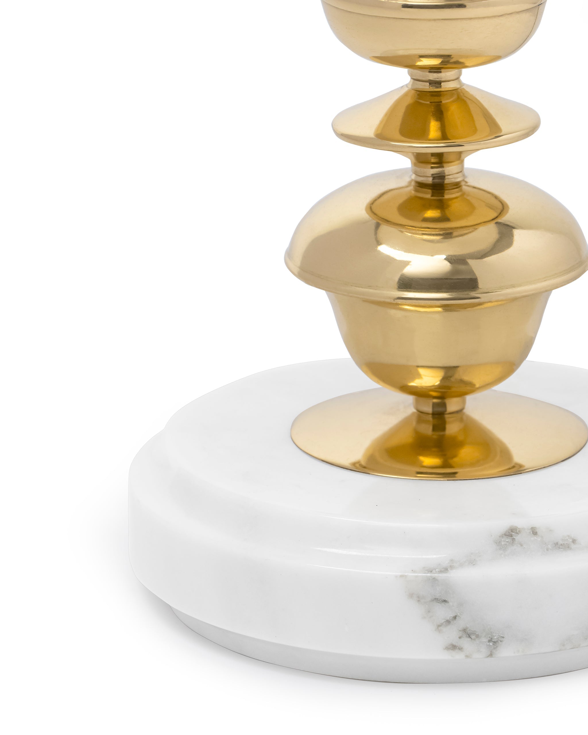 Jaypore Lamp - Natural / Marble, Brass and fabric - Lighting