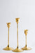 Jazz candle stands - Gold / Brass / 3 x 9, 3 x 7, 3 x 5 Inches - Decor