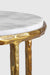 Jelo Indoor Accent Table Set of 2 - Aluminium + Marble / L:30 x B:30 x H:61 In cm - Indoor Furniture