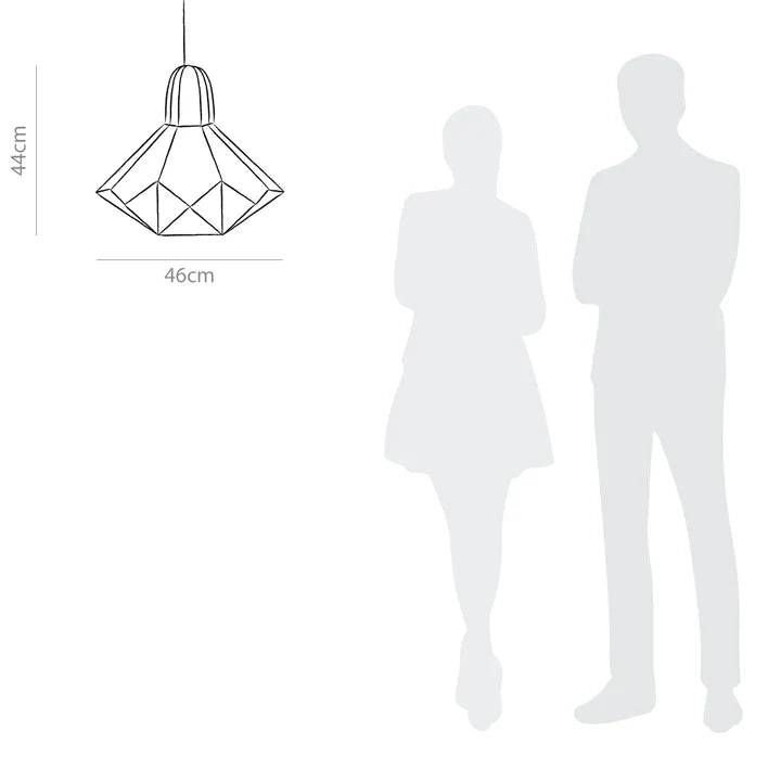 Joolie Black Ceiling Lamp - D:18’’ H: 18’’ / Black and White / Mild Steel and Poplin - Lighting