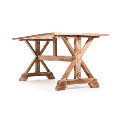 Jose Farmhouse Dining Table - Natural / Wood / L:160 x D:90 x H:76 in cm - Indoor Furniture