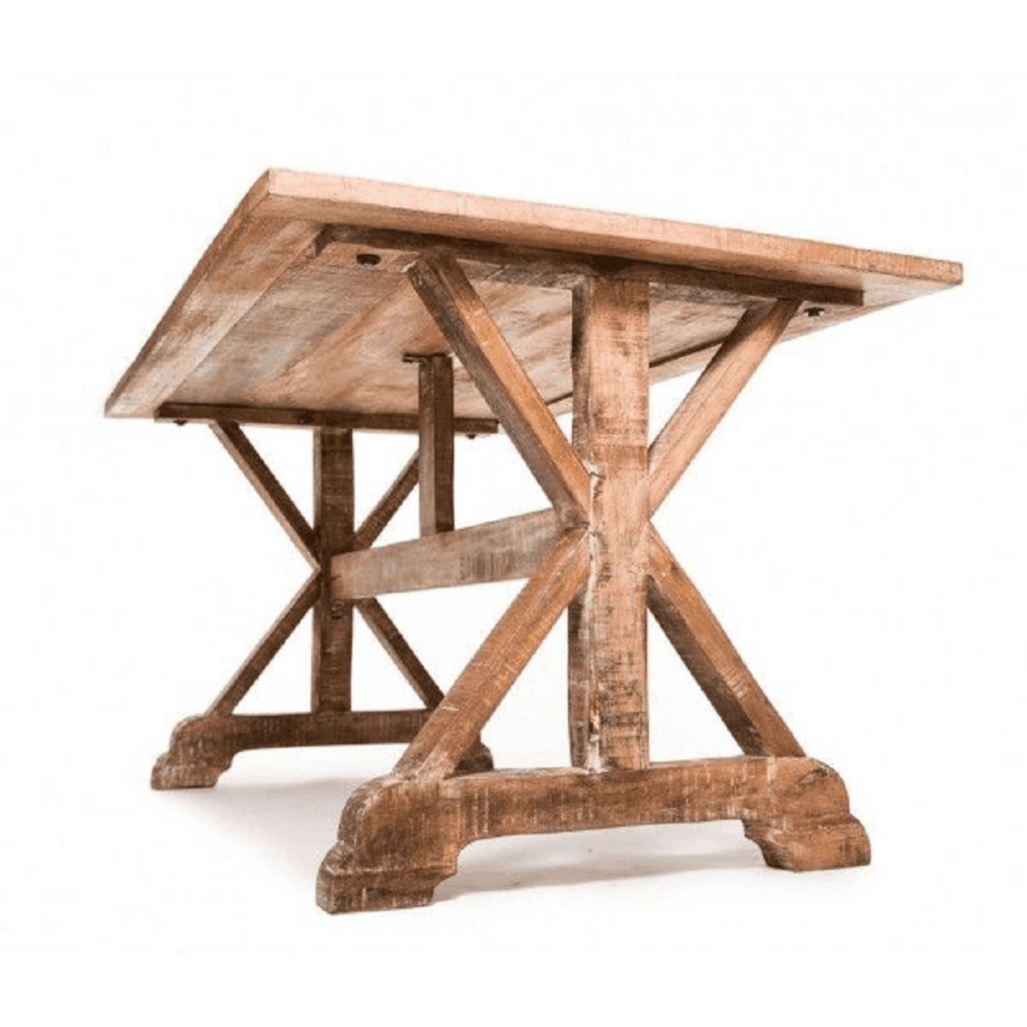 Jose Farmhouse Dining Table - Natural / Wood / L:160 x D:90 x H:76 in cm - Indoor Furniture