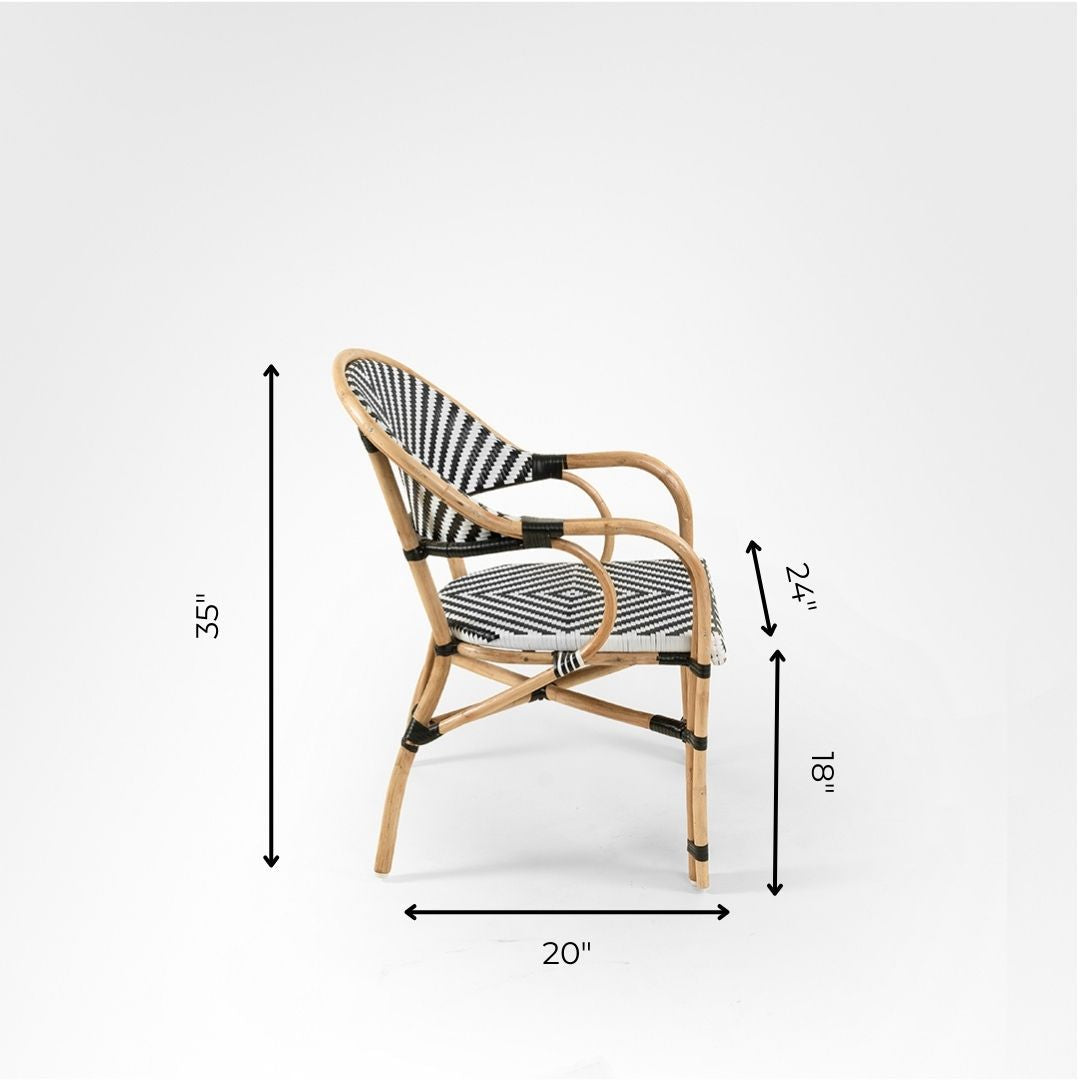 V Popsicle Cane Table With Armrest And Chairs Set