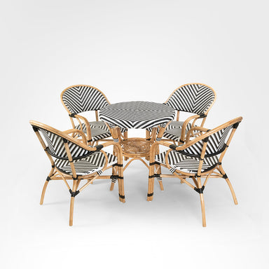 V Popsicle Cane Table With Armrest And Chairs Set