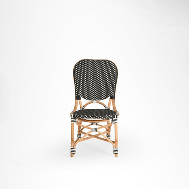 K Popsicle Cane Chair - W: 17’’ D: 18’’ H: 38’’ SH: 19’’ / Black and White / Cane Frame and PVC Weaving - Outdoor