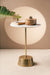 Kairos Side Table - Marble Top - White & Gold / 41 x W:41 x H:56 In Cms / Marble & Metal - Indoor Furniture