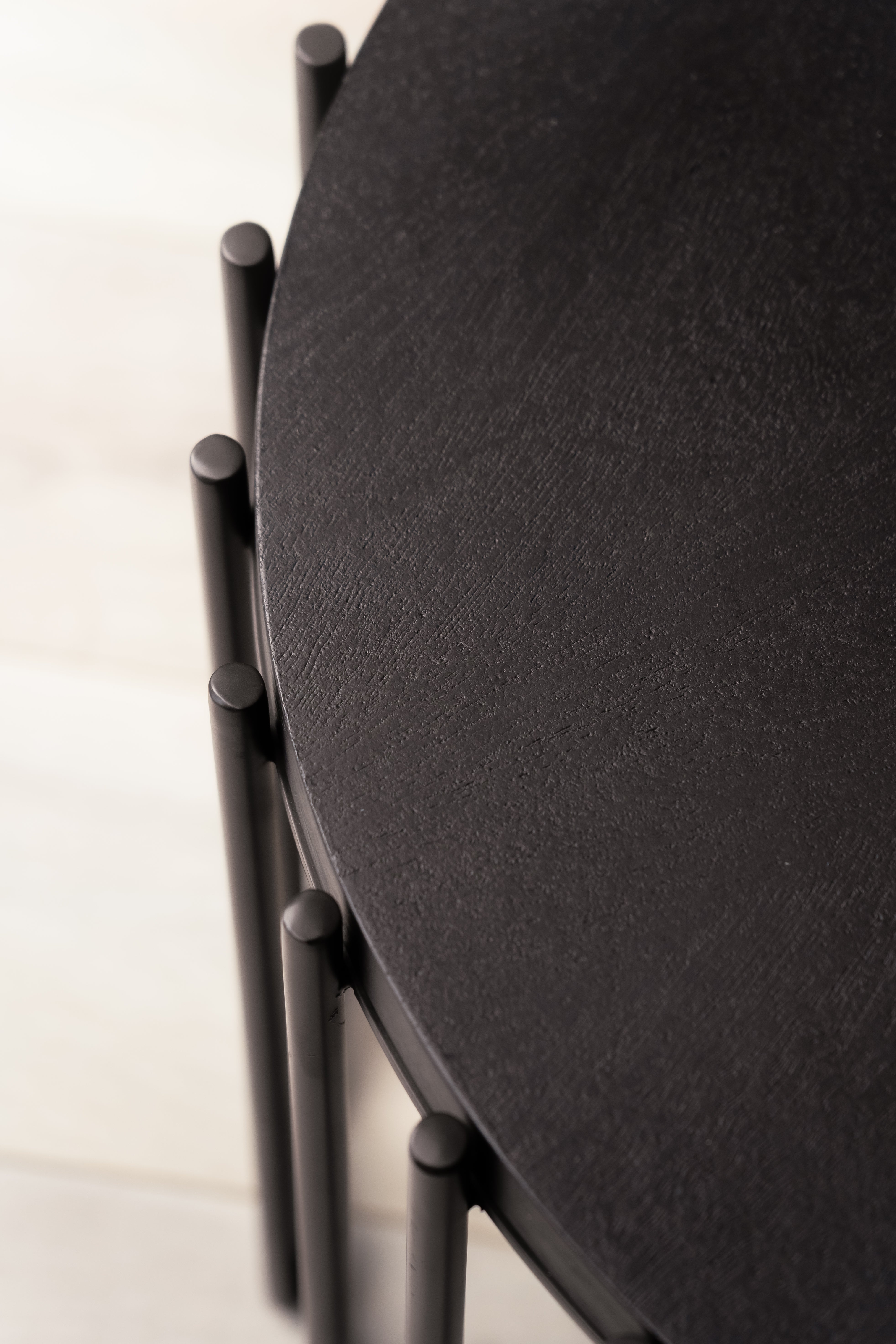 Kaizen Nested Side Table - Set of 02 - Black / Large:- L:78 x W:78 x W:42 and Small:- L:58 x W:58 x H:37 In cms / Metal