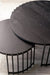 Kaizen Nested Side Table - Set of 02 - Black / Large:- L:78 x W:78 x W:42 and Small:- L:58 x W:58 x H:37 In cms / Metal