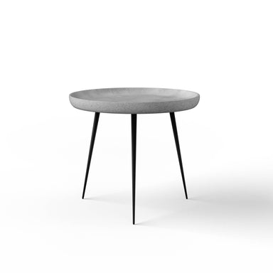 Kangaroo June Side Table - L:18’’ x B:18’’ x H:16’’ In Inches / Cement Grey Pigmented GFRC Top; Black Powder Coat Mild
