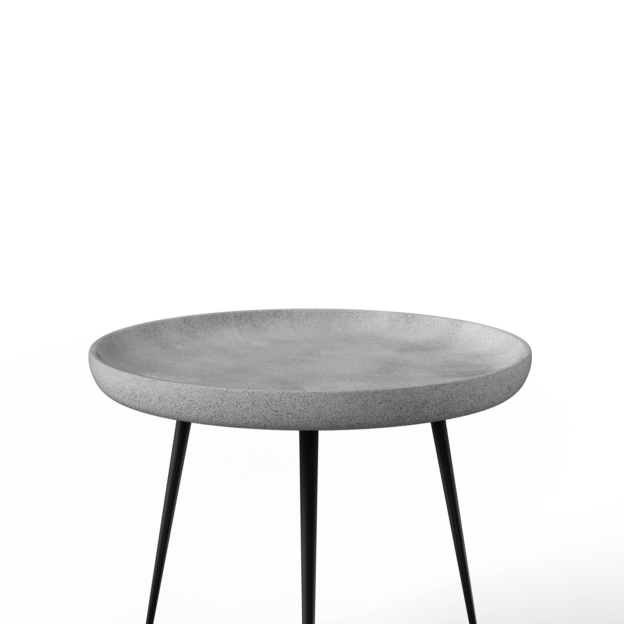 Kangaroo June Side Table - L:18’’ x B:18’’ x H:16’’ In Inches / Cement Grey Pigmented GFRC Top; Black Powder Coat Mild