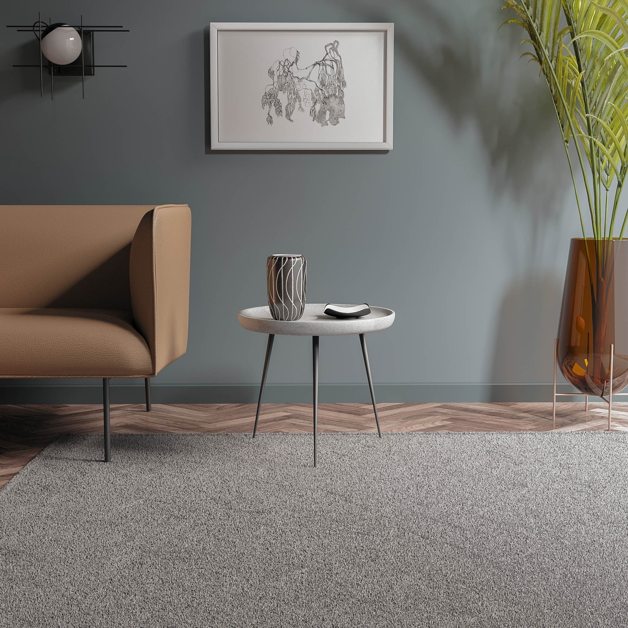 Kangaroo June Side Table - L:18’’ x B:18’’ x H:16’’ In Inches / Cement Grey Pigmented GFRC Top; Black Powder Coat Mild