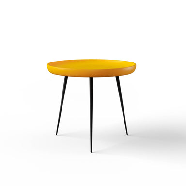 Kangaroo Verdana Side Table - L:18’’ x B:18’’ x H:16’’ In Inches / Yellow Pigmented GFRC Top; Black Powder Coat Mild