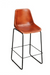Kauff Leather Bar Chair - Brown & Black / Leather and MS / L:42 x D:52 x H:110 in cm - Indoor Furniture