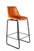 Kauff Leather Bar Chair - Brown & Black / Leather and MS / L:42 x D:52 x H:110 in cm - Indoor Furniture