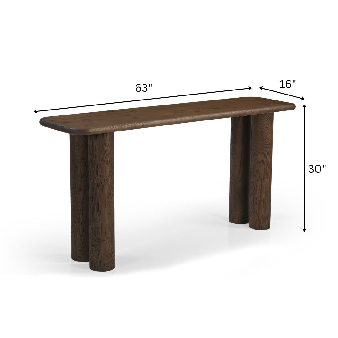 Kaya Console Table - Walnut / Mango Wood / L: 160.02 x B: 40.64 x H: 76.20 cms - Indoor Furniture
