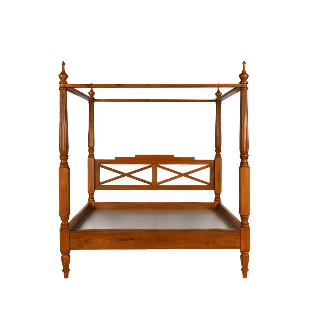 Khelma Teak Wood Poster Bed - Furniture