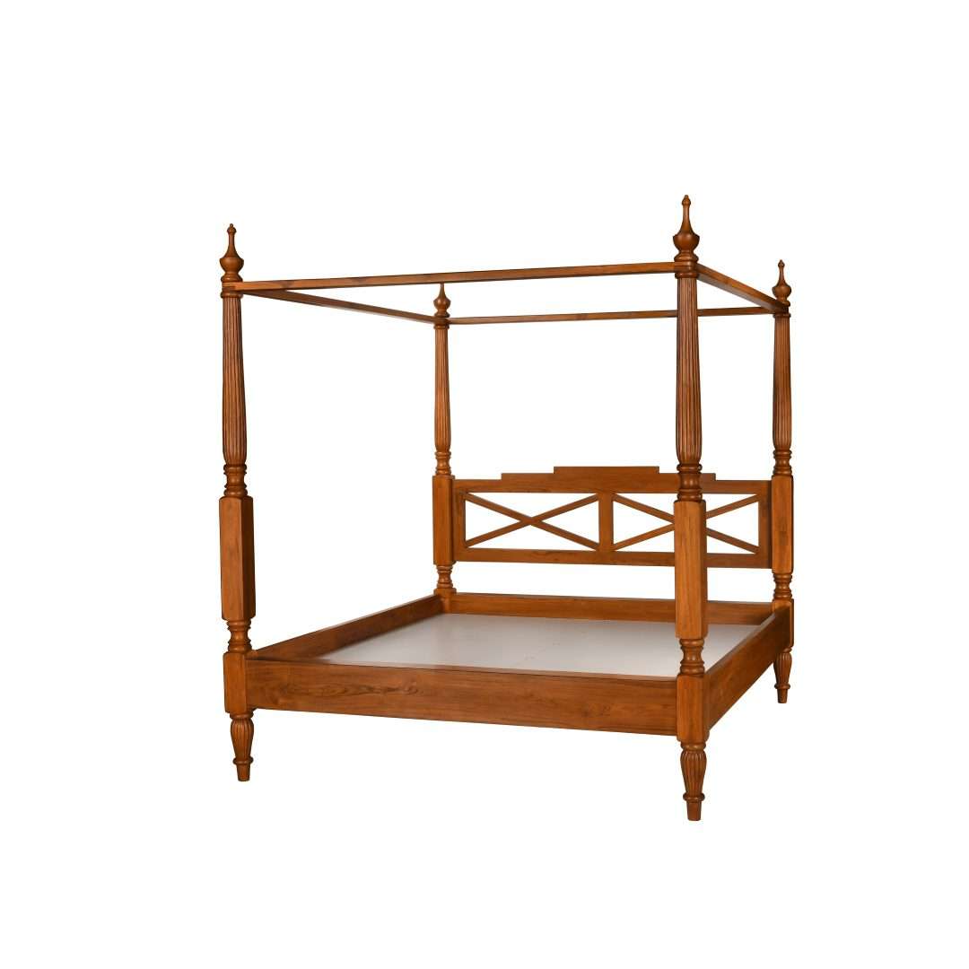 Khelma Teak Wood Poster Bed - Furniture