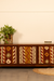 KILIM TV Storage Cabinet - Teak / Legs and Shutter: Teakwood; Body of the Cabinet: Teak veneer and plywood; Shelves