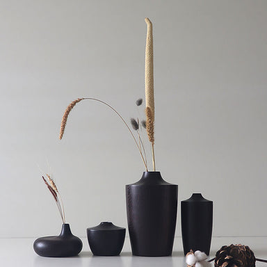 Knight V18 Set of 4 - Black / Vengai / Large: 5x5x3.25 inches& Medium: 2.25x2.25x6 inches& Small: 3x3x4 inches - Decor
