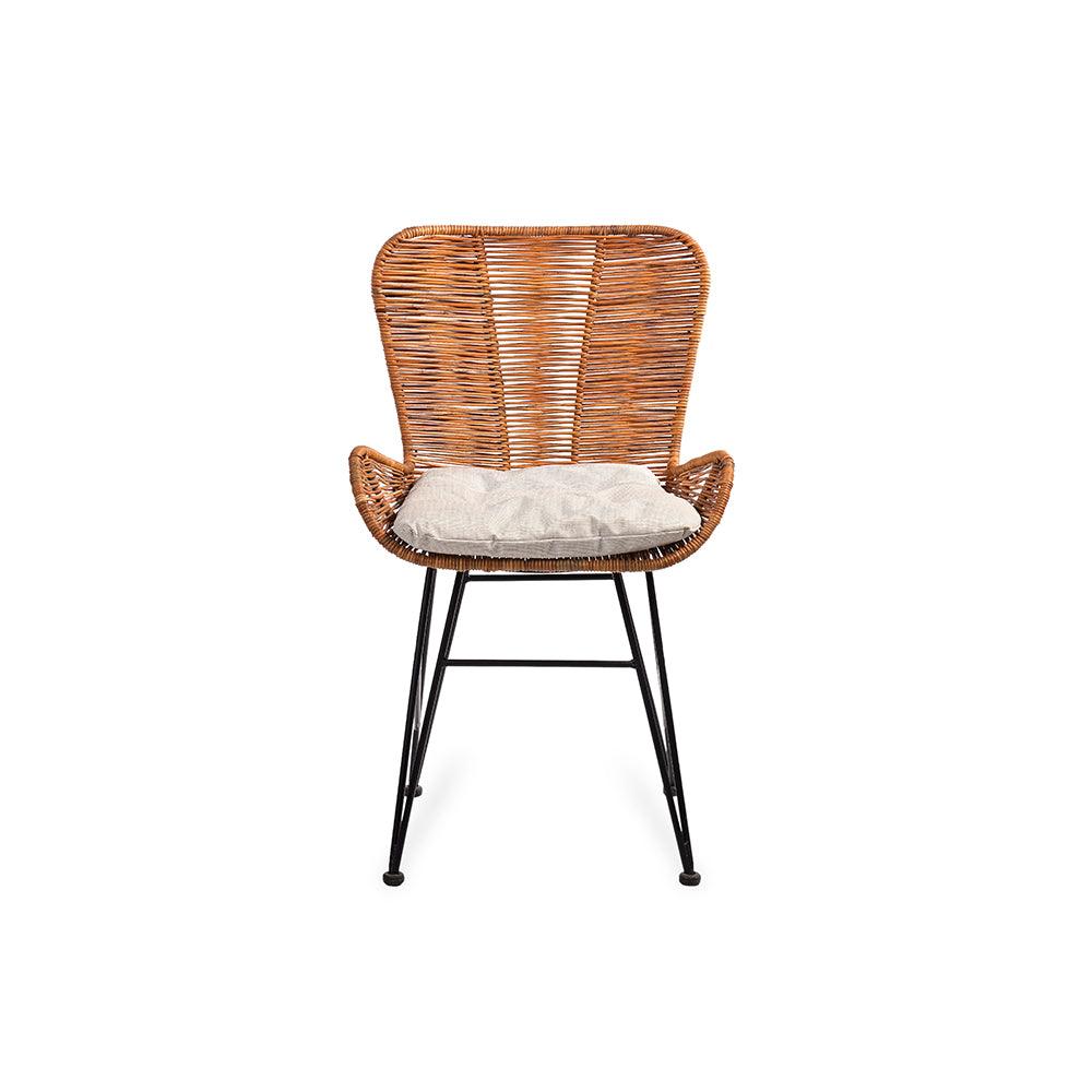 Koh Cane Chair 36 - Cane & Mild Steel / L:60 x B:64 x H:90 In cm - Indoor Furniture