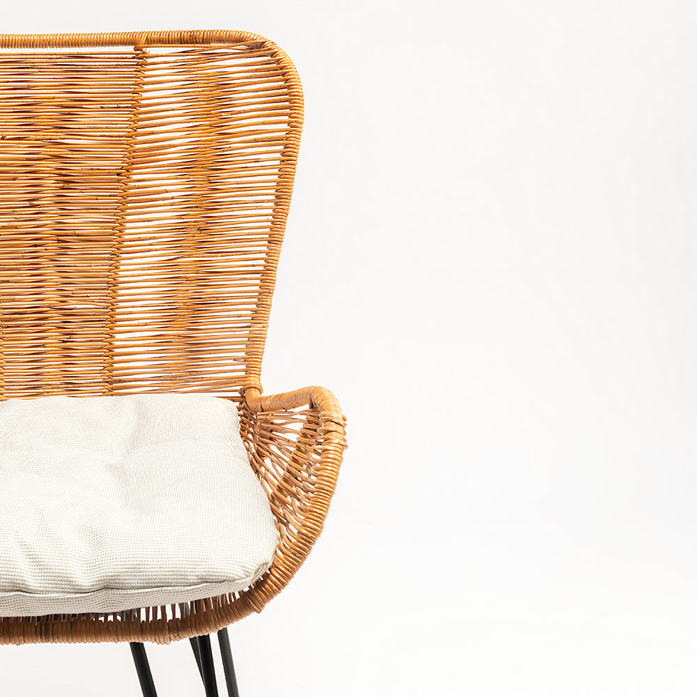 Koh Cane Chair 36 - Cane & Mild Steel / L:60 x B:64 x H:90 In cm - Indoor Furniture