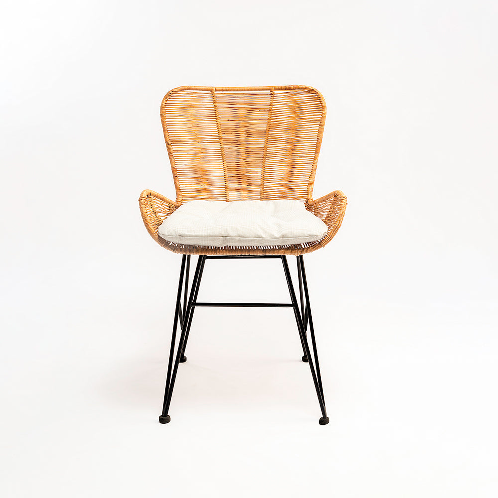Koh Cane Chair 36 - Cane & Mild Steel / L:60 x B:64 x H:90 In cm - Indoor Furniture