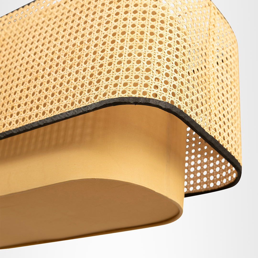 Koh Capsule Pendant Lamp - H: 13’’ × W: 51’’ / Cane - Lighting