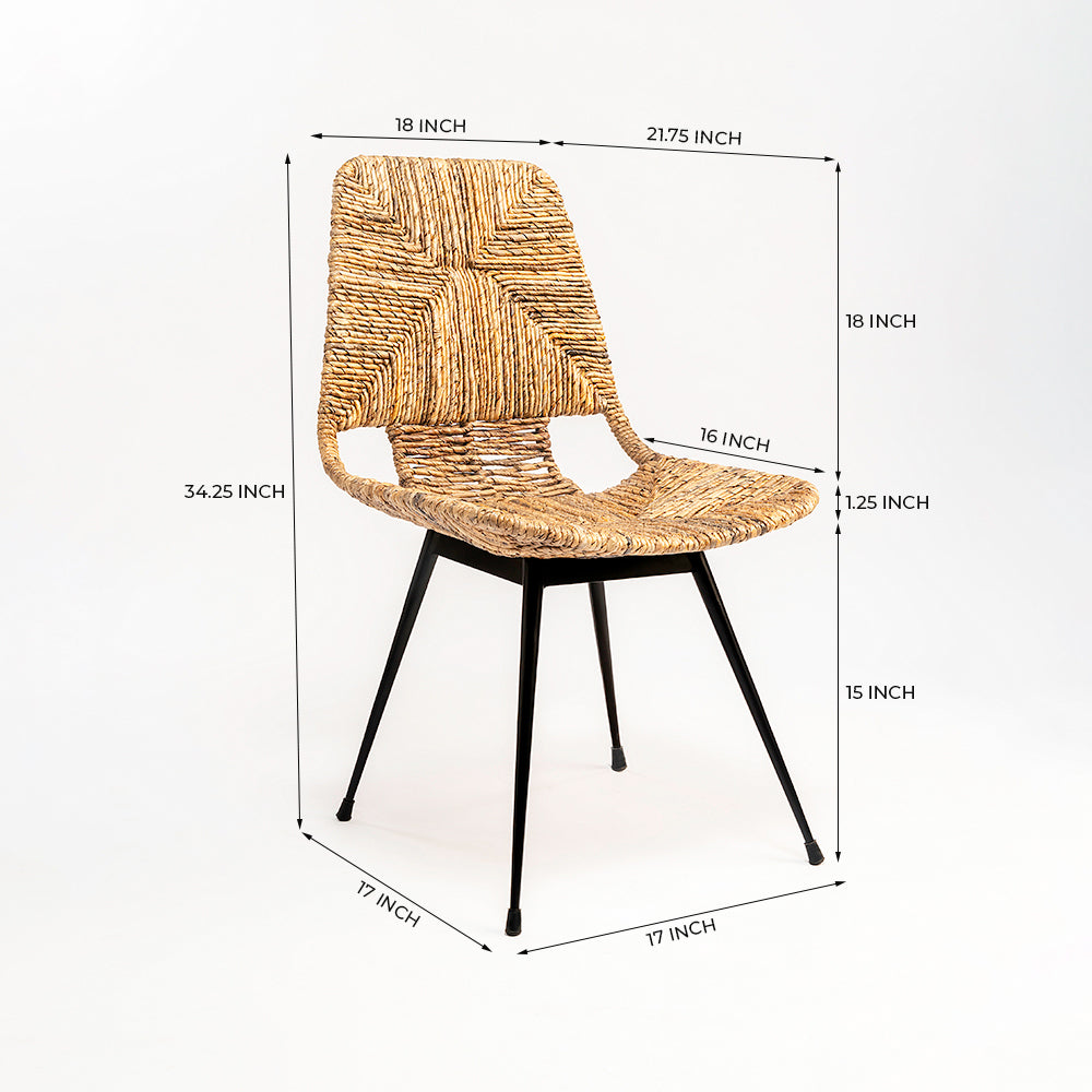Koh Chair 21 - Abaca & Mild Steel / L:44 x B:55 x H:87 In cm - Indoor Furniture